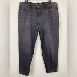 Old Navy size 16 Women’s Black Denim Mid Rise Button Fly Slouchy Taper Jeans